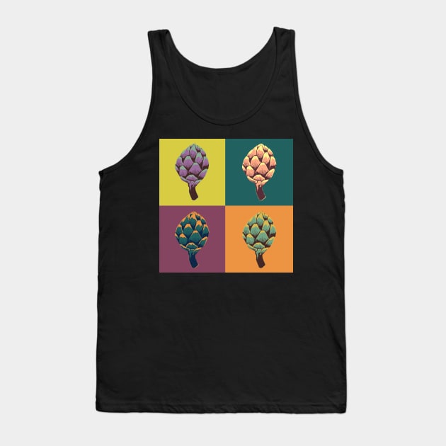 Artichoke screenprint Tank Top by divafern